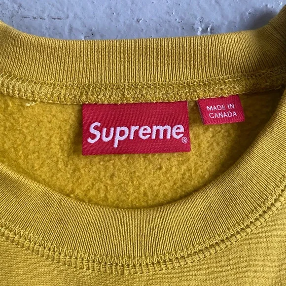 SUPREME Box Logo “BOGO” Mustard Box Logo Sweatshirt-S *GRAIL* - Picture 3 of 5